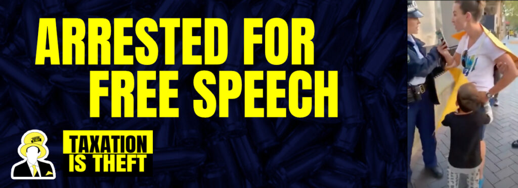 header arrested free speech