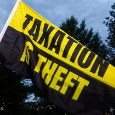 taxation is theft flag sq