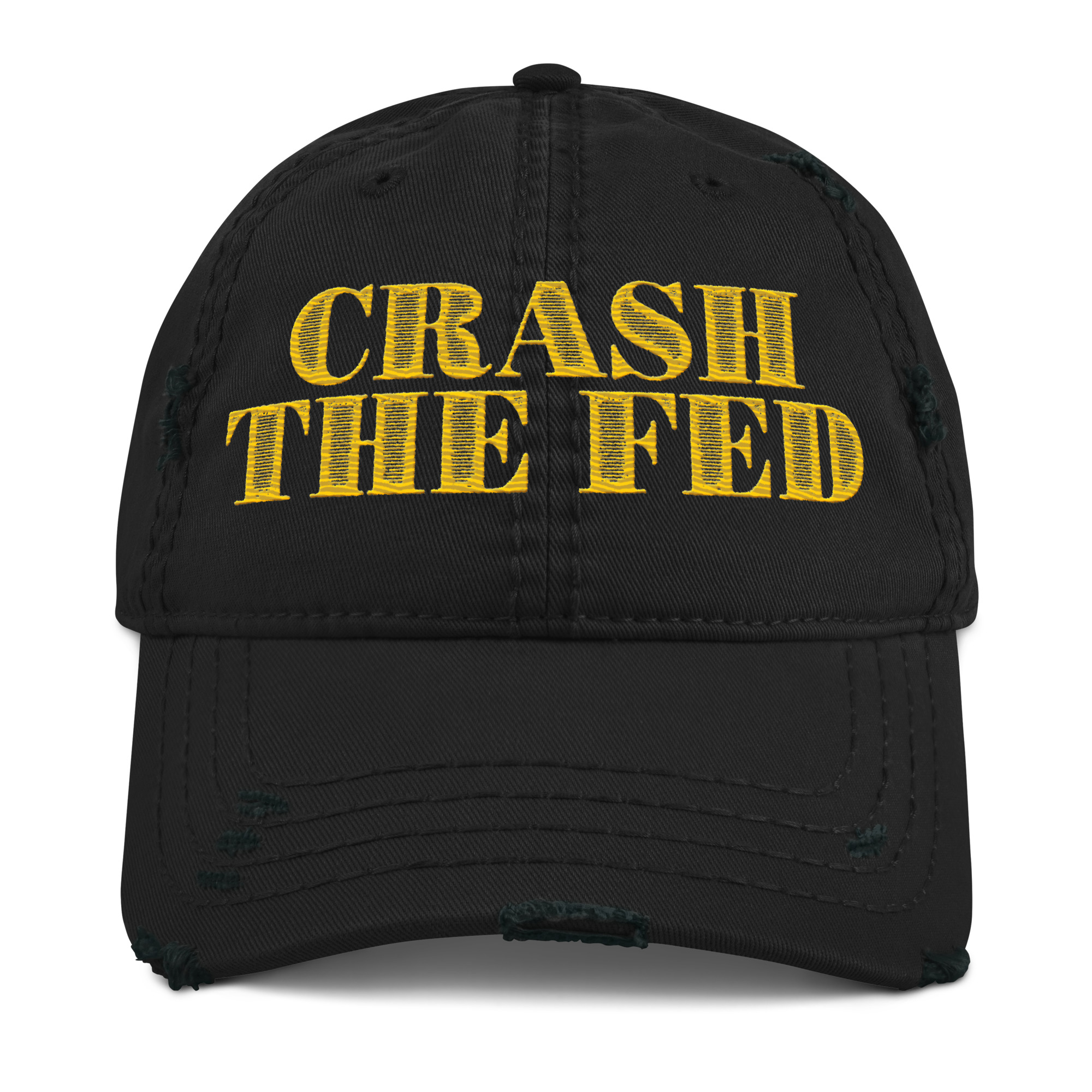 Crash The Fed Distressed Hat - Black