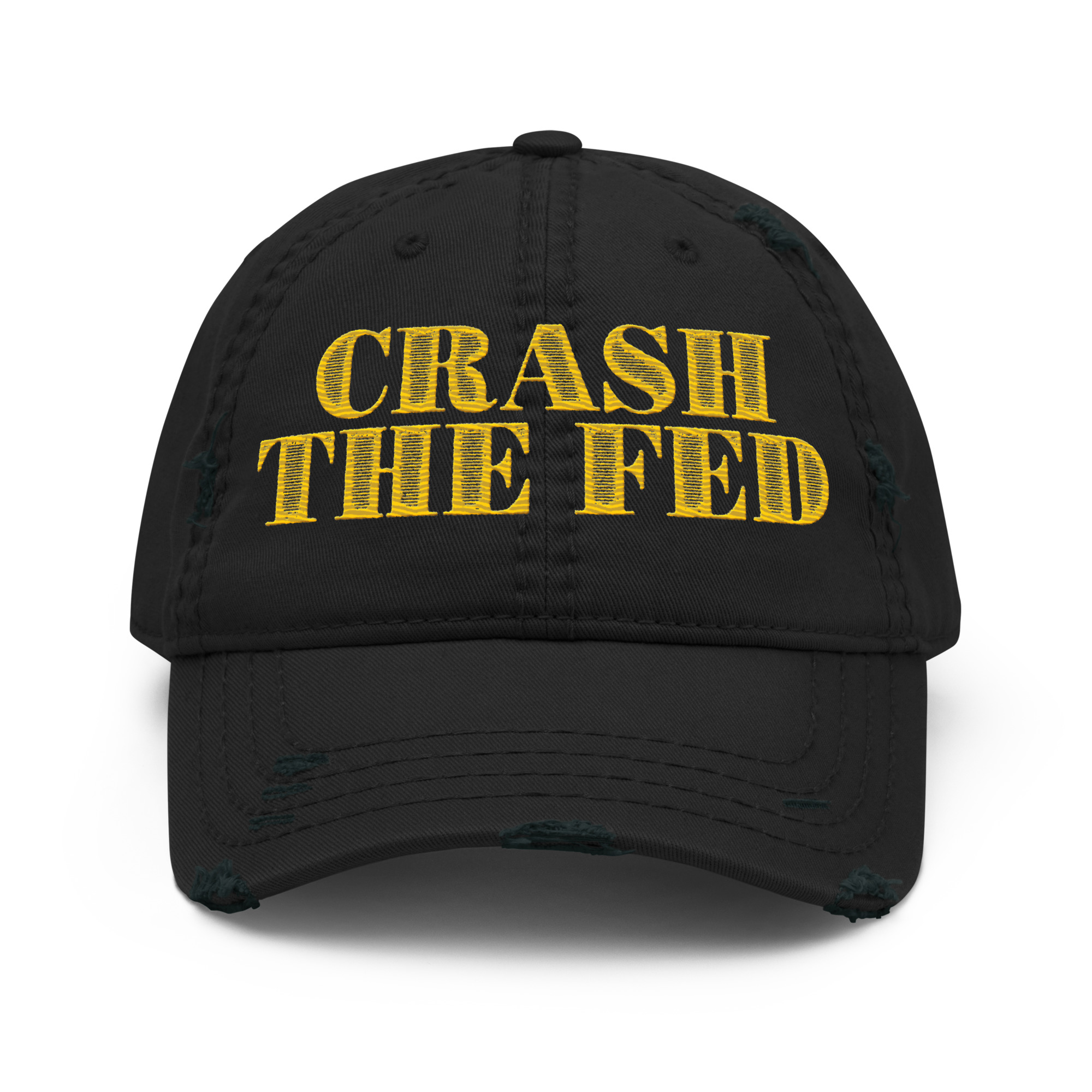 Crash The Fed Distressed Hat - Black - Image 4