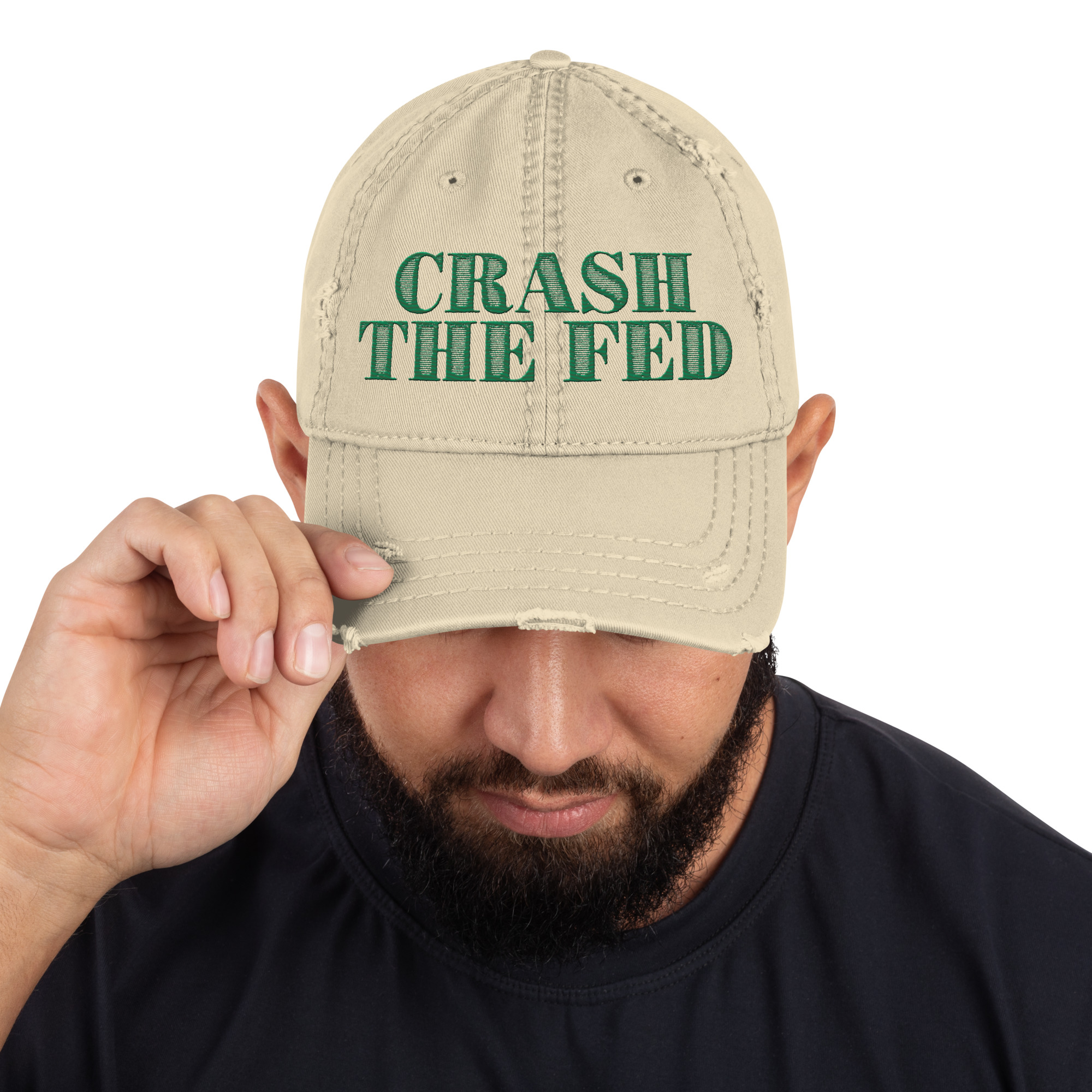 Crash The Fed Distressed Hat - Tan - Image 4
